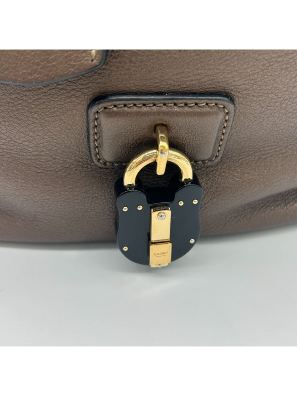 Loewe Karie Tote Bag Canvas Leather Gold - Picture 6 of 16